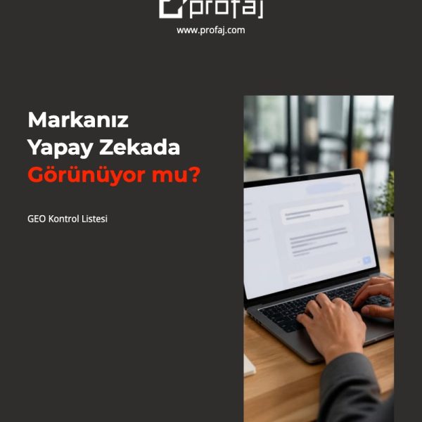GEO kontrol listesi: dizüstü bilgisayarda yapay zeka sohbetine soru yazan kişi