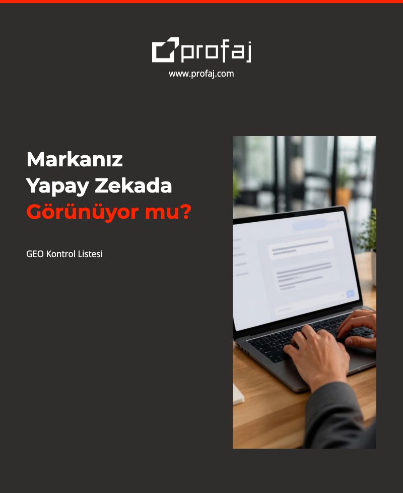 GEO kontrol listesi: dizüstü bilgisayarda yapay zeka sohbetine soru yazan kişi